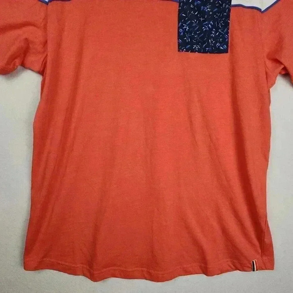 Soul of London Men's Tee Shirt XL Coral White With‎ Blue Pocket - Picture 8 of 16